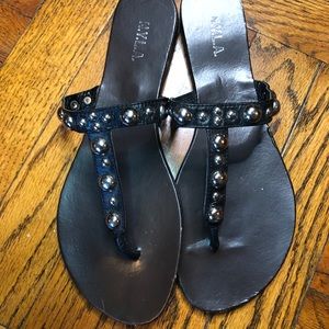 Black Studded Leather Sandal